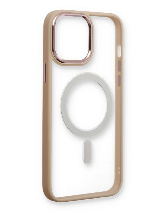 Newface iPhone 13 Pro Max Kılıf Room Magneticsafe Silikon - Pudra