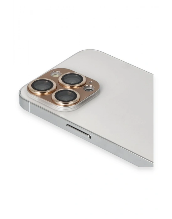 Newface iPhone 13 Pro Max Pers Alüminyum Kamera Lens - Gold