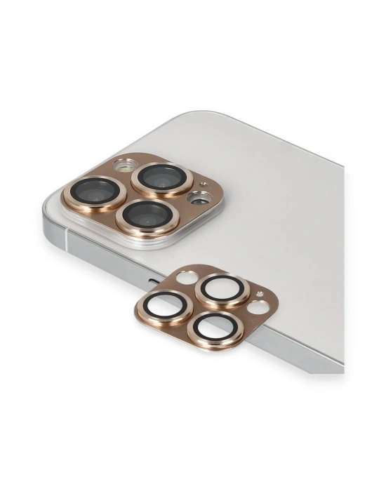 Newface iPhone 13 Pro Max Pers Alüminyum Kamera Lens - Gold