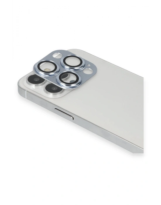 Newface iPhone 13 Pro Max Pers Alüminyum Kamera Lens - Sierra Blue