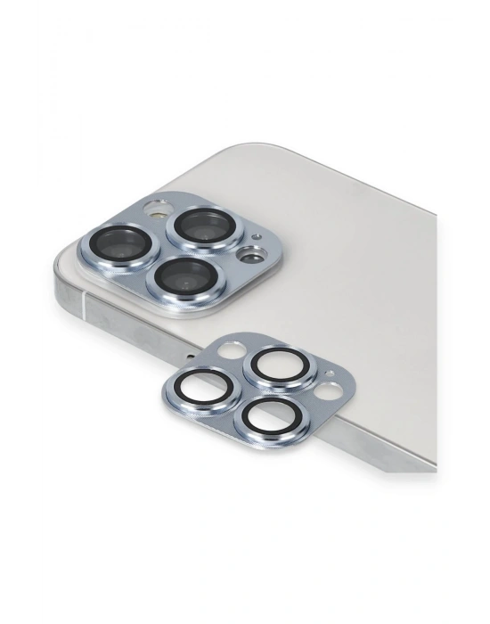 Newface iPhone 13 Pro Max Pers Alüminyum Kamera Lens - Sierra Blue