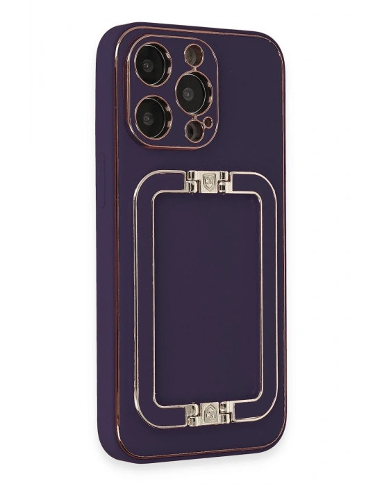 Newface iPhone 14 Pro Kılıf Coco Elit Kapak - Derin Mor