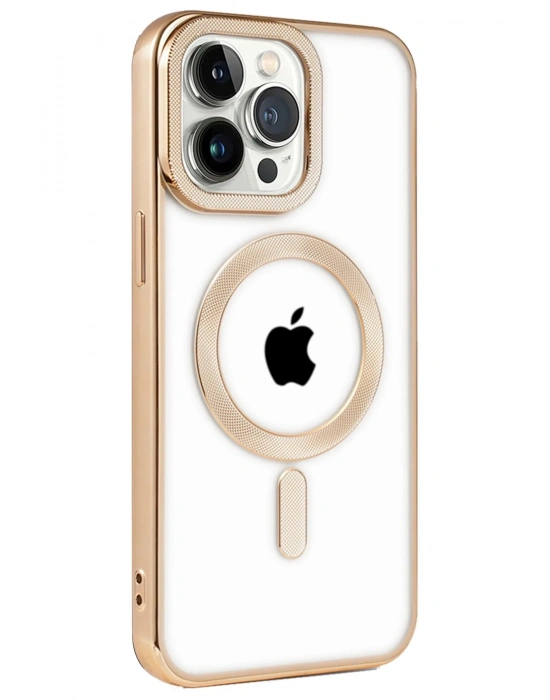 Newface iPhone 14 Pro Kılıf Kronos Magsafe Kapak - Gold