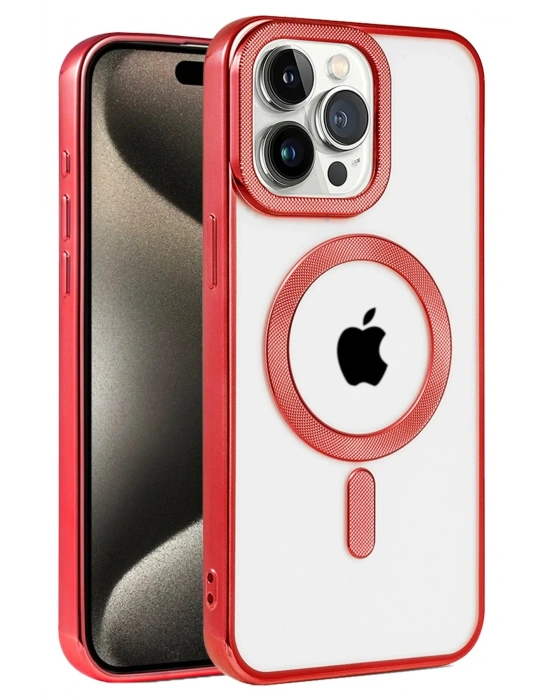 Newface iPhone 14 Pro Max Kılıf Kronos Magsafe Kapak - Kırmızı