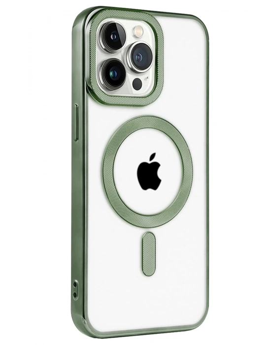 Newface iPhone 14 Pro Max Kılıf Kronos Magsafe Kapak - Koyu Yeşil