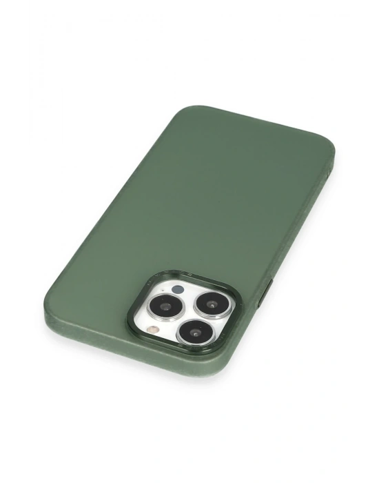 Newface iPhone 14 Pro Max Kılıf Modos Metal Kapak - Koyu Yeşil