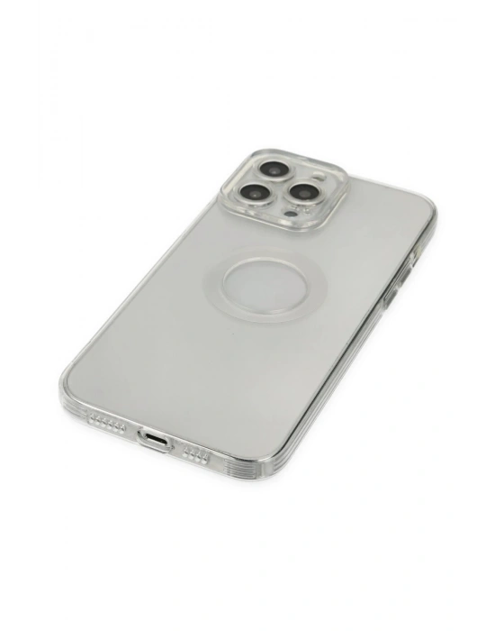 Newface iPhone 14 Pro Max Kılıf Santa Lens Silikon - Şeffaf