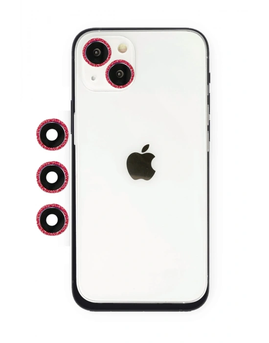 Newface iPhone 14 Shine Kamera Lens - Kırmızı