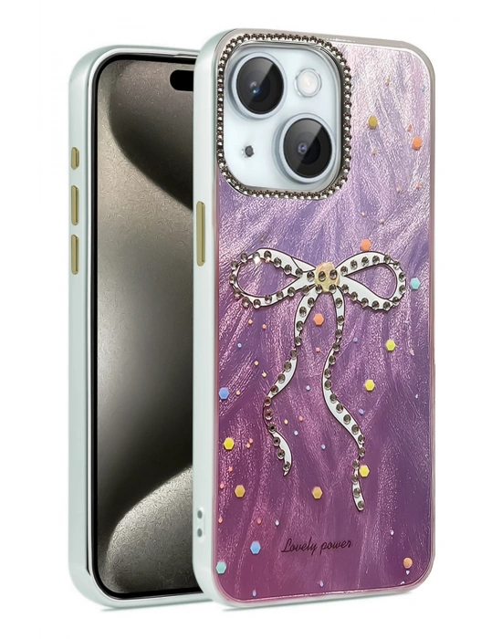 Newface iPhone 15 Kılıf Blade Aynalı Desenli Kapak - Desen 1