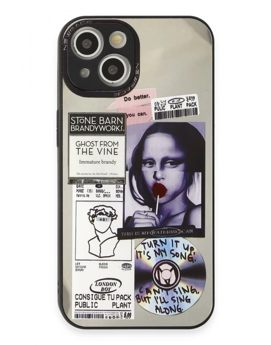 Newface iPhone 15 Kılıf Mirror Desenli Kapak - Mirror - 2