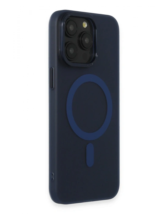 Newface iPhone 15 Pro Kılıf Lodos Magneticsafe Mat Kapak - Mavi