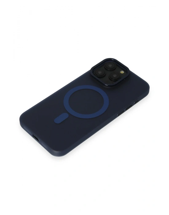 Newface iPhone 15 Pro Kılıf Lodos Magneticsafe Mat Kapak - Mavi