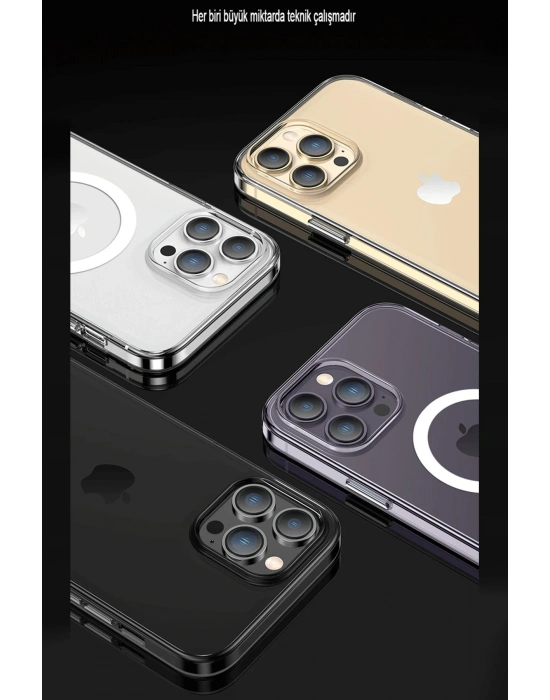 Newface iPhone 15 Pro Kılıf Tron Şeffaf Magsafe Kapak - Şeffaf