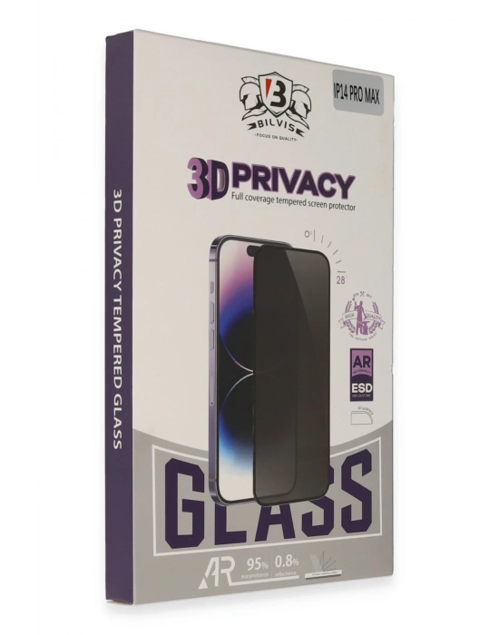 Newface iPhone 15 Pro Max Bilvis 3D Hayalet Cam Ekran Koruyucu