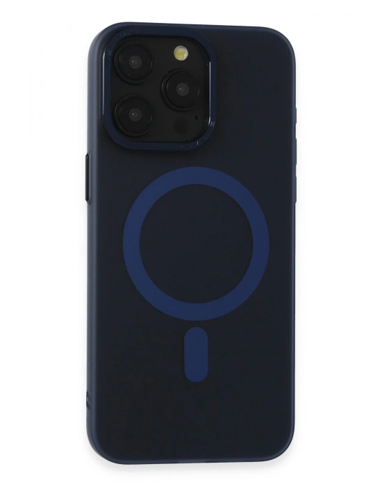 Newface iPhone 15 Pro Max Kılıf Lodos Magneticsafe Mat Kapak - Mavi