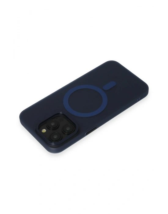 Newface iPhone 15 Pro Max Kılıf Lodos Magneticsafe Mat Kapak - Mavi