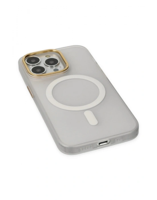 Newface iPhone 15 Pro Max Kılıf Lodos Magneticsafe Mat Kapak - Şeffaf