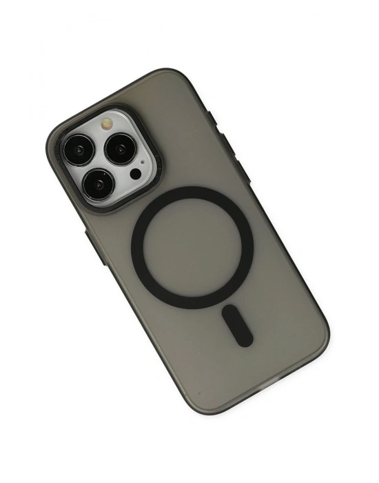 Newface iPhone 15 Pro Max Kılıf Lodos Magneticsafe Mat Kapak - Siyah