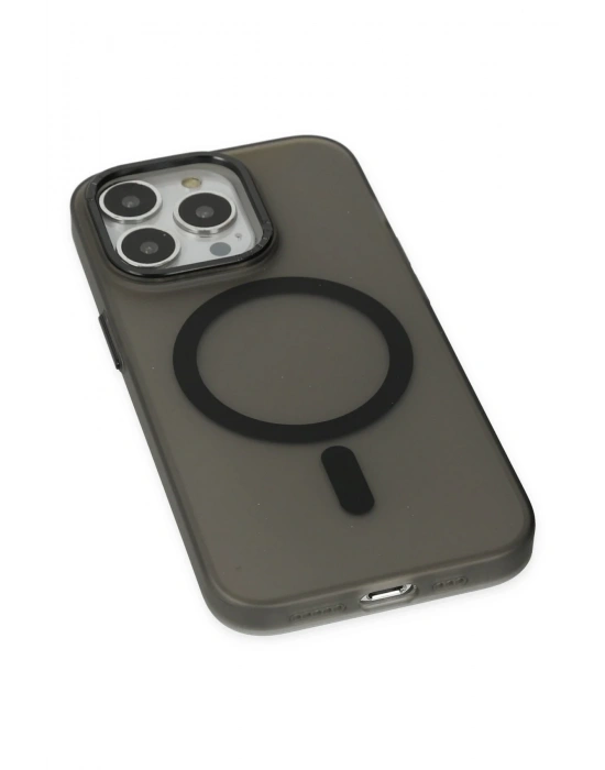 Newface iPhone 15 Pro Max Kılıf Lodos Magneticsafe Mat Kapak - Siyah