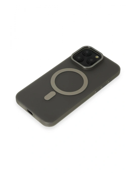 Newface iPhone 15 Pro Max Kılıf Lodos Magneticsafe Mat Kapak - Titan Gri