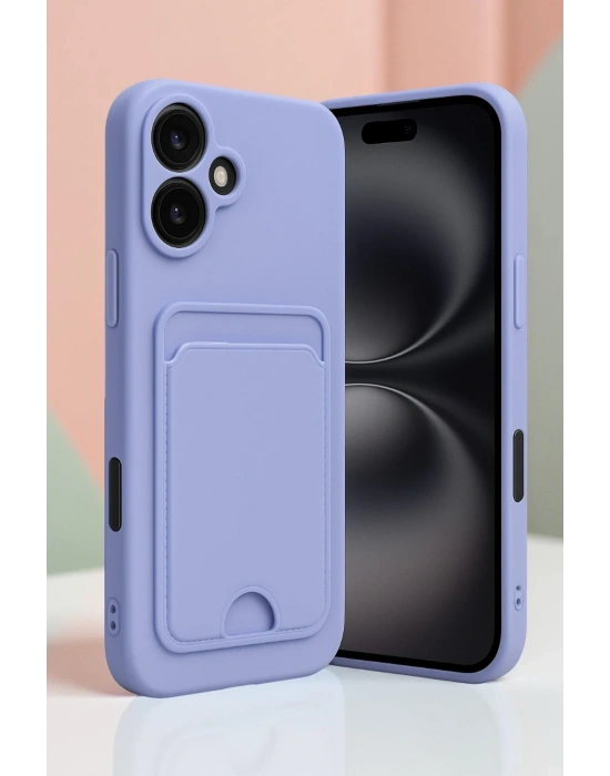 Newface iPhone 16 Kılıf Kelvin Kartvizitli Silikon - Bordo