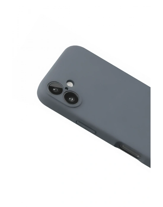 Newface iPhone 16 Plus Kılıf Nano içi Kadife Silikon - Gri