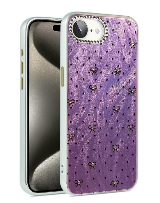 Newface iPhone 16E Kılıf Blade Aynalı Desenli Kapak - Desen 2