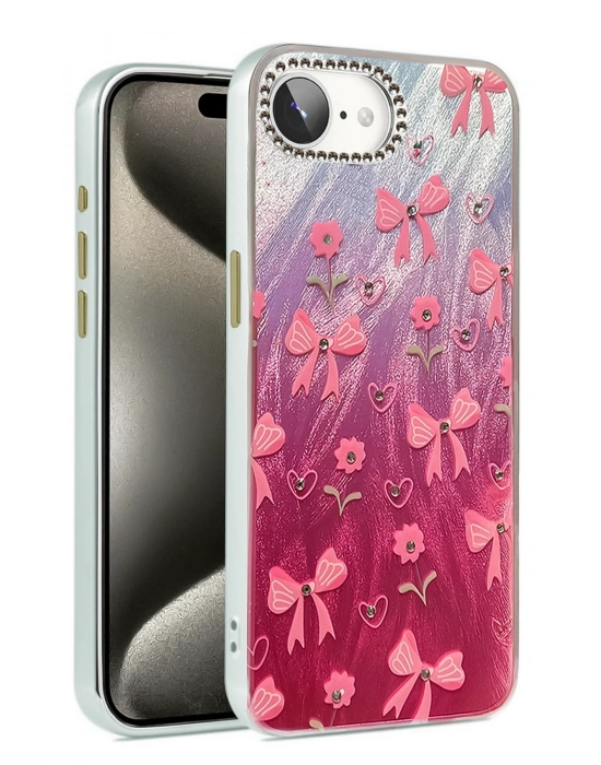 Newface iPhone 16E Kılıf Blade Aynalı Desenli Kapak - Desen 3