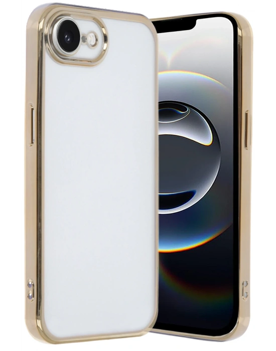 Newface iPhone 16E Kılıf Razer Lensli Silikon - Gold