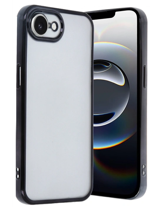 Newface iPhone 16E Kılıf Razer Lensli Silikon - Siyah