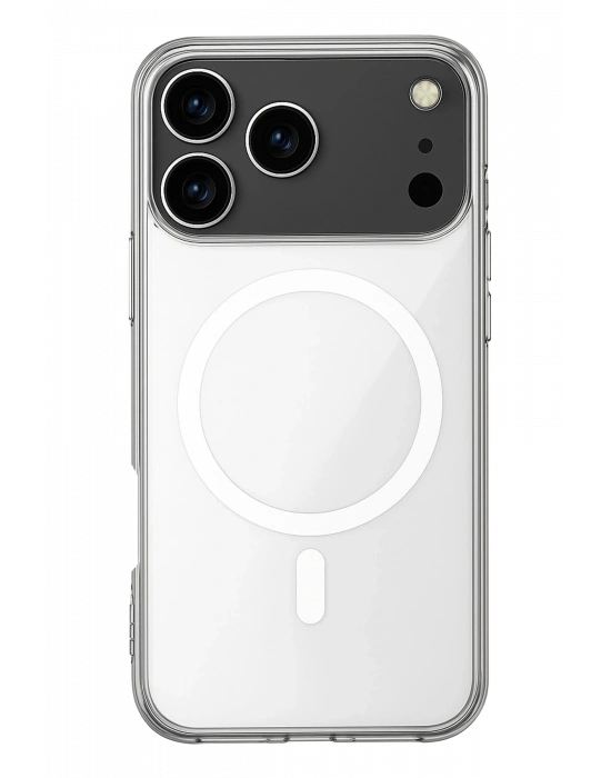 Newface iPhone 17 Pro Max Kılıf Magneticsafe Şeffaf Silikon - Şeffaf