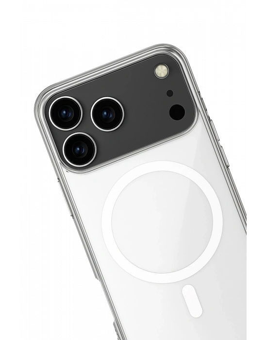 Newface iPhone 17 Pro Max Kılıf Magneticsafe Şeffaf Silikon - Şeffaf