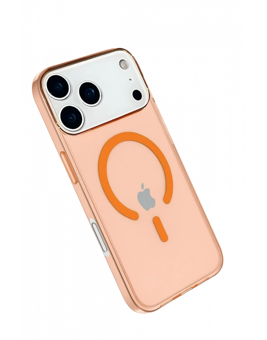 Newface iPhone 17 Pro Max Kılıf Pc Real Magsafe Kapak - Turuncu