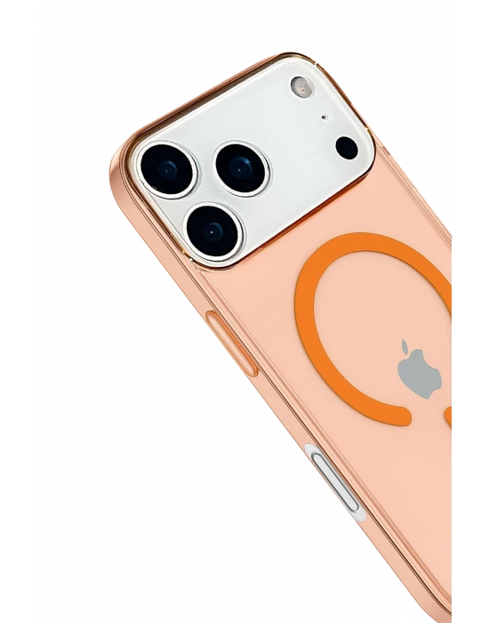 Newface iPhone 17 Pro Max Kılıf Pc Real Magsafe Kapak - Turuncu