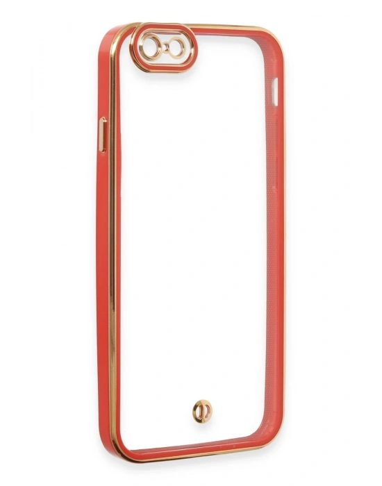 Newface iPhone 6 Kılıf Liva Lens Silikon - Kırmızı
