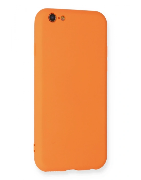 Newface iPhone 6 Kılıf Nano içi Kadife Silikon - Turuncu