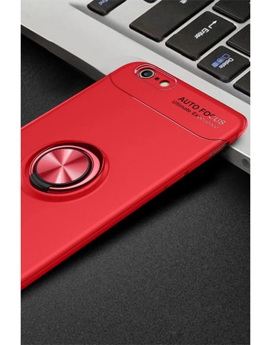 Newface iPhone 6 Kılıf Range Yüzüklü Silikon - Kırmızı