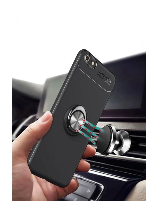 Newface iPhone 6 Kılıf Range Yüzüklü Silikon - Kırmızı