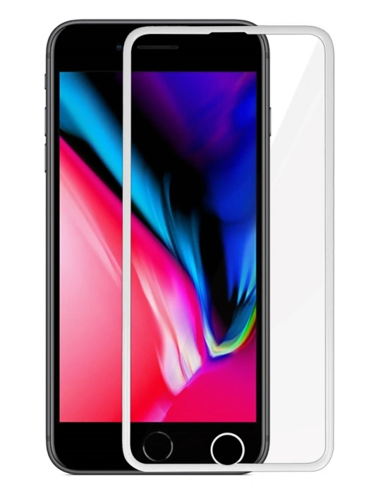 Newface iPhone 6 Plus 18D Cam Ekran Koruyucu - Beyaz