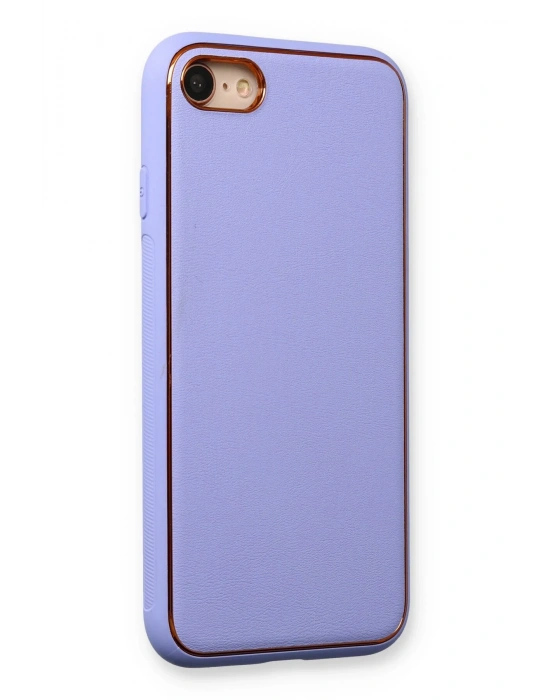 Newface iPhone 7 Kılıf Coco Deri Silikon Kapak - Açık Lila