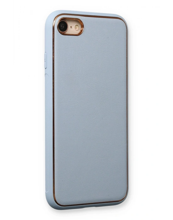 Newface iPhone 7 Kılıf Coco Deri Silikon Kapak - Açık Mavi