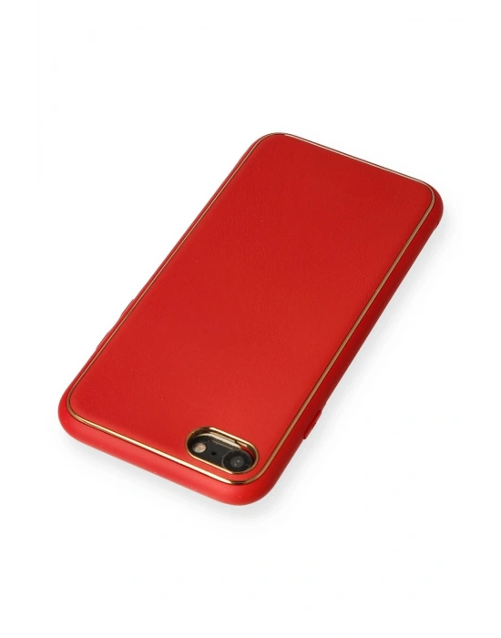 Newface iPhone 7 Kılıf Coco Deri Silikon Kapak - Kırmızı