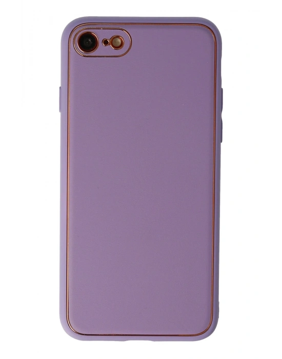 Newface iPhone 7 Kılıf Coco Deri Silikon Kapak - Lila