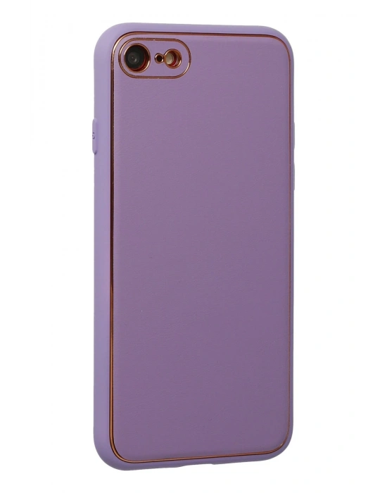 Newface iPhone 7 Kılıf Coco Deri Silikon Kapak - Lila
