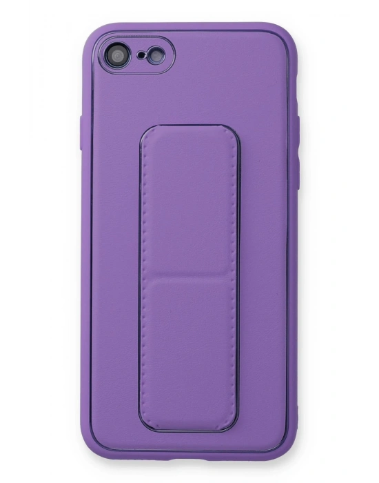 Newface iPhone 7 Kılıf Coco Deri Standlı Kapak - Koyu Lila