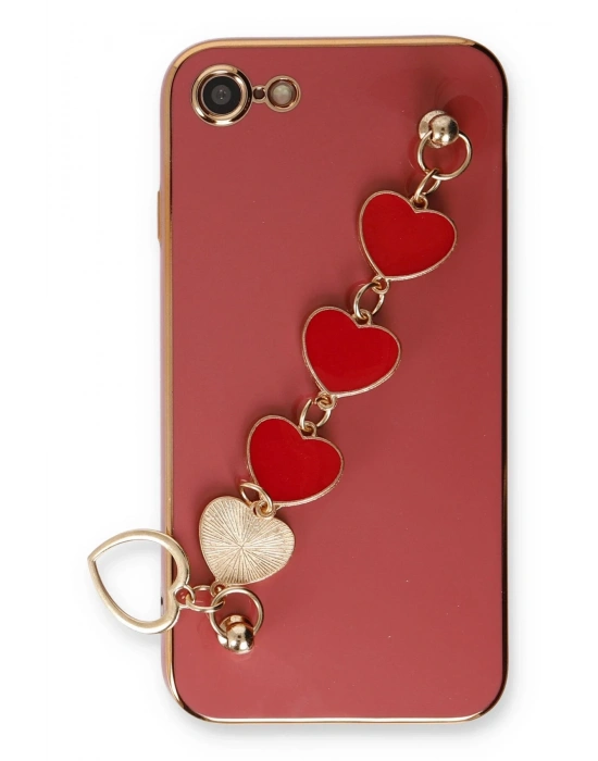 Newface iPhone 7 Kılıf Esila Silikon - Kırmızı