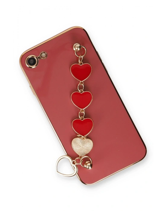 Newface iPhone 7 Kılıf Esila Silikon - Kırmızı