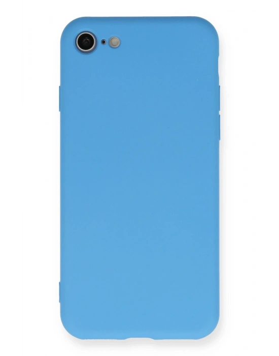 Newface iPhone 7 Kılıf Nano içi Kadife Silikon - Mavi