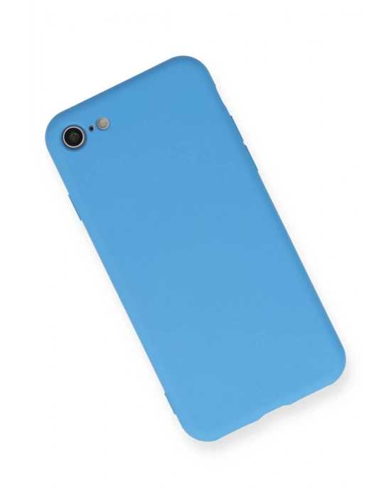 Newface iPhone 7 Kılıf Nano içi Kadife Silikon - Mavi