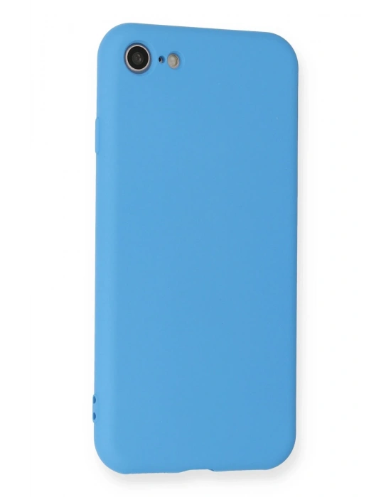 Newface iPhone 7 Kılıf Nano içi Kadife Silikon - Mavi